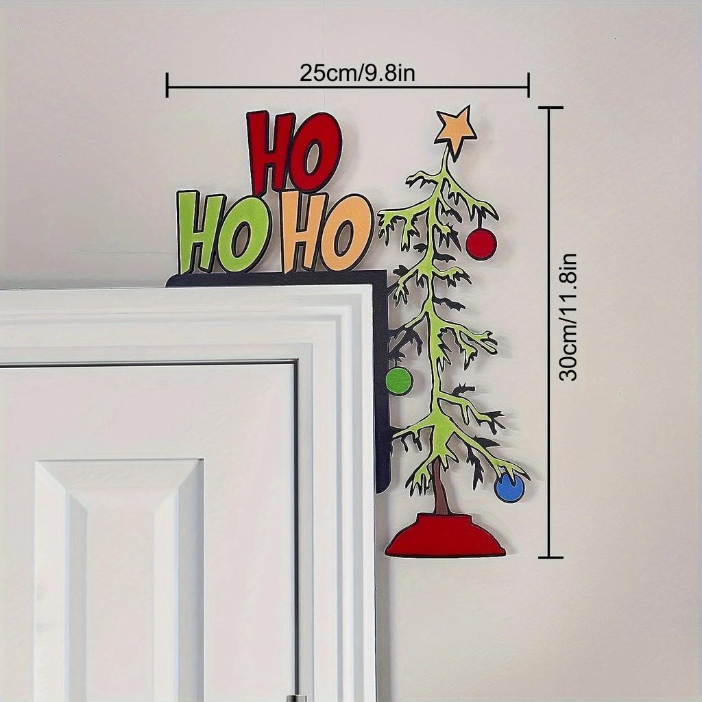 Whimsical Christmas Door Sitter - Wooden Frame Corner Decor for Mirrors, Cabinets & Furniture | Perfect Christmas Decor