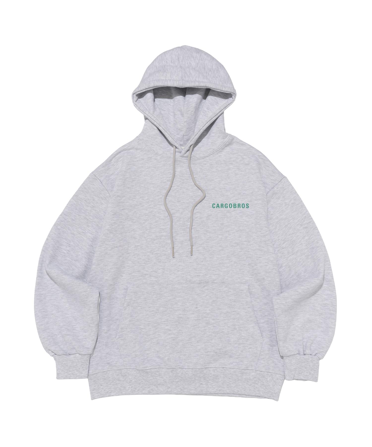 Cargo Bros Essential Logo Oversized Hoodie (L. Grey/Green) Xl (Fleece-Lined)