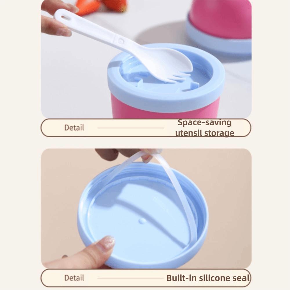 Seal Breakfast Cup Milk Cup Double Layer Fruit Salad Food Storage Box Overnight Oats Container