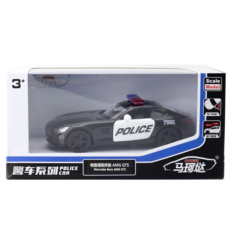 1/36 Scale Benz AMG GTS Police Car Model Car Diecast Toys for Kids Boys Gift Pull Back