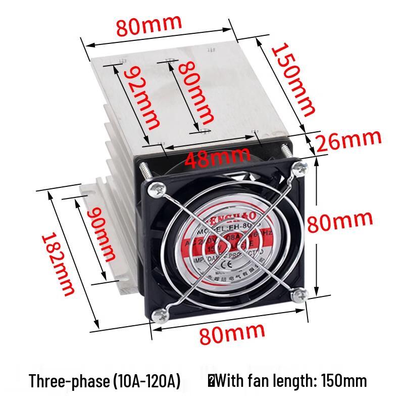 Three-Phase Solid State Relay Heatsink with Fan