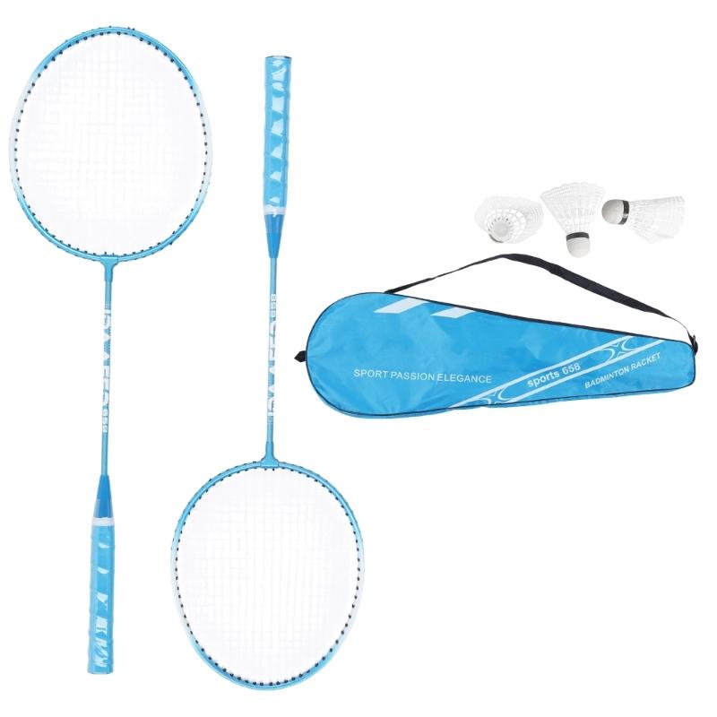 1Pair Shuttlecocks Racquet Light Weight Badminton Racket Set Professional Double Badminton Racquet for 2 Players Playing