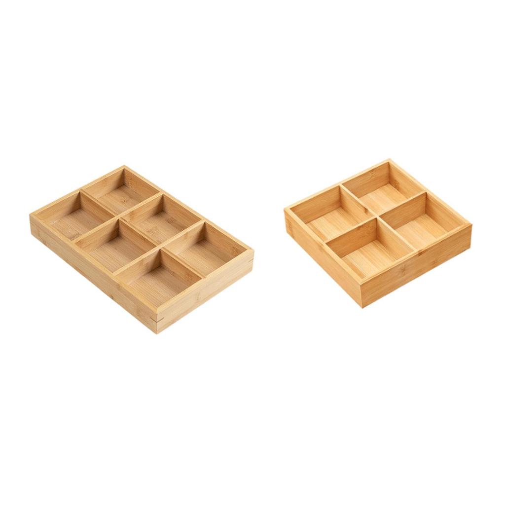 Bamboo Food Serving Tray Nut and Candy Serving Platter Snack Container for Living Room