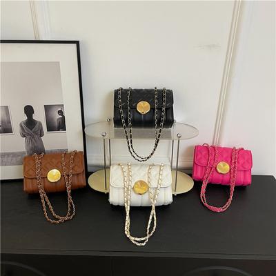 Kore Versiyonu Işıltılı Lüks Omuz Çantası Moda Zincirli Koltuk Altı Çantası Basit Çapraz Askılı Çanta Kadın Moda Elmas Kare Çanta Kadın