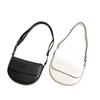 Women's Italian Leather Saddle Bag - Simple Style, Single Shoulder or Cross-Body with Magnetic Buckle