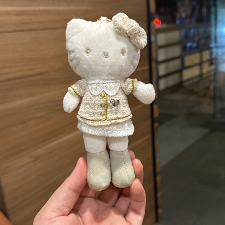 Long Leg Hello Kitty Plush Pendant With Dress And Bow Decoration For Girls Backpack Decor