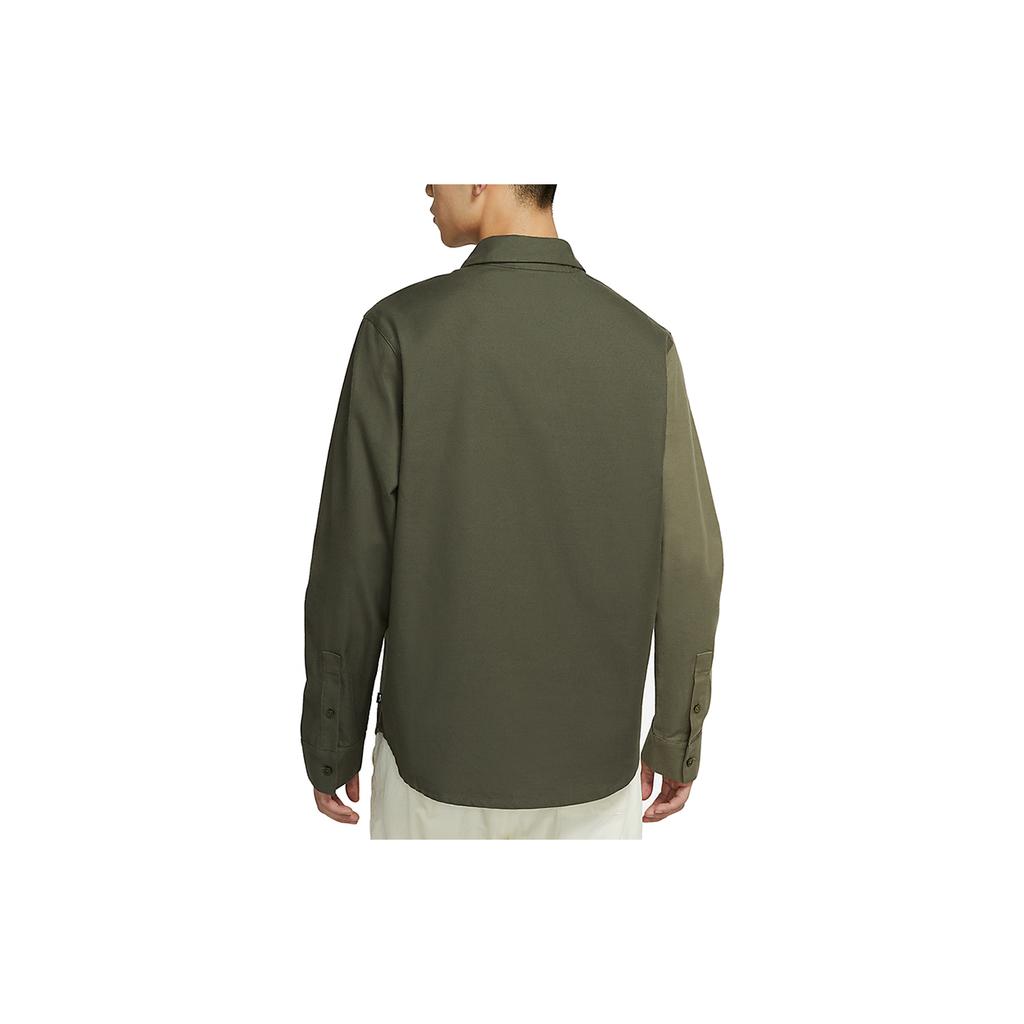 Nike Shirts Men's Army Green Lapel Moderate Shirt DA4168-325