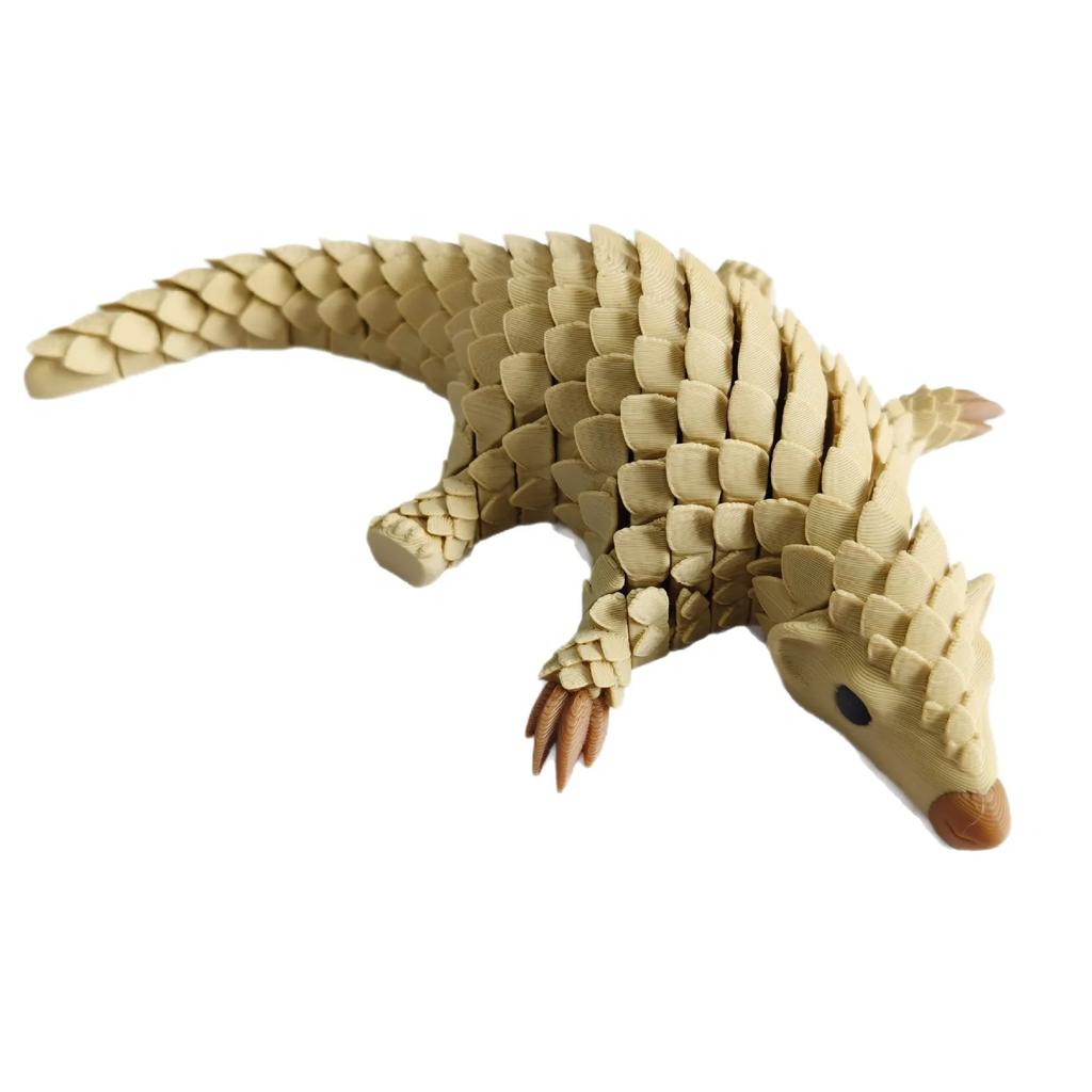 Funny Creative 3D Polychrome Printed Simulated Animal Mode Pangolin Ornaments Statue Animal Model Home Office Desktop Decoration