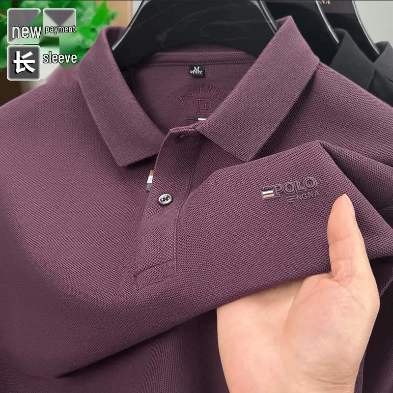 VEE KELLEN Men's Long-Sleeve Casual Polo Shirt