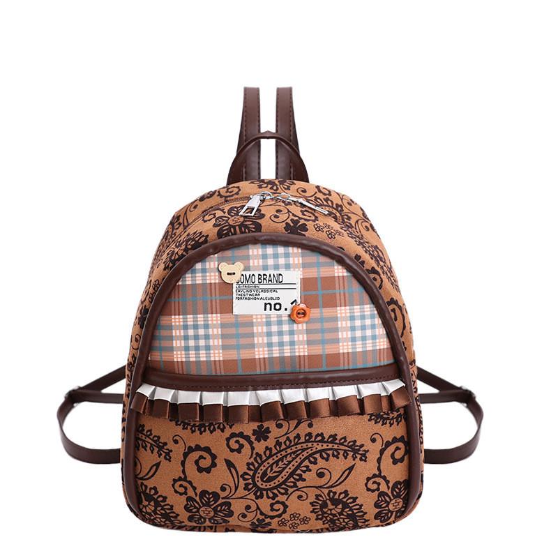 Fashion Leopard Print Backpack For Women With Nylon Material And Pouch Pocket For Daily Use