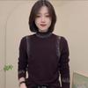 Hot diamonds autumn and winter new semi-turtleneck German velvet temperament long-sleeved T-shirt solid color versatile design fashion base