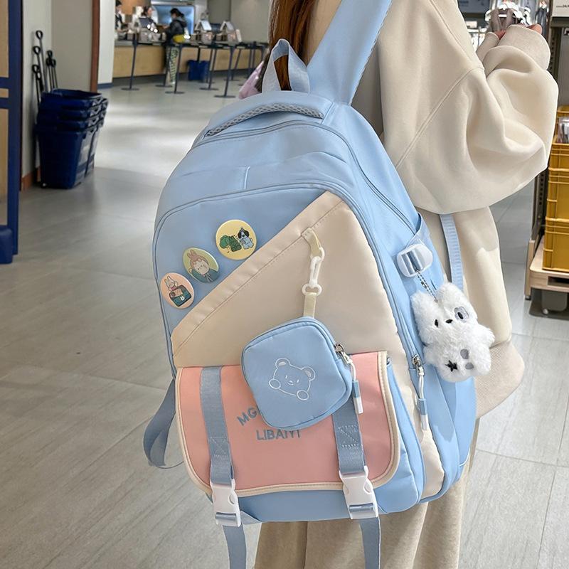 Children's Schoolbags Elementary School Girls Junior High School Students High School Students Color Block Boys Backpack