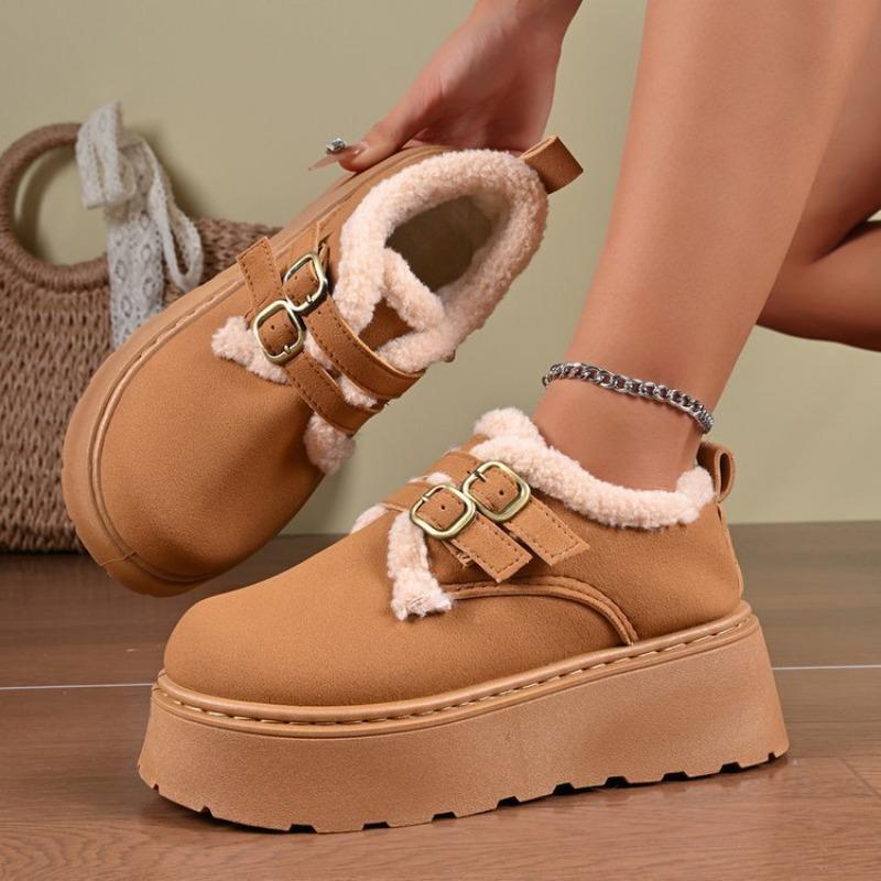 New Large-size Women's Cotton Boots, New Velvet and Thickened One-pedal Snow Boots