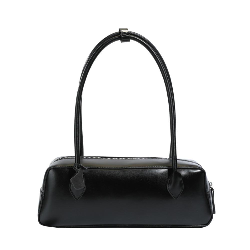 

Вместительная сумка-багет в французском стиле, текстурная сумка под мышкой в корейском стиле, ПУ сумка на плечо, для работы чёрный