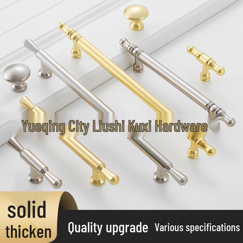 Nordic Luxury Gold Aluminum Cabinet Handle - French Style, Single Hole Drawer Pull. Single Hole (Stainless Steel)