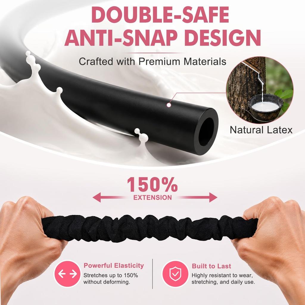 Pedal resistance band with handles, thickened and durable latex tubing,  for abdominal, waist, and arm workouts