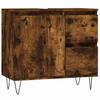 3 Piece Bathroom Furniture Set Smoked Oak Wood Based Material