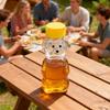 240ml Plastic Bear Honey Bottle Jars Empty Honey Squeeze Container with Flip-lid Reusable Bear Shaped Juice Bottle for Syrup Sauce Storing Dispensing