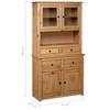 Highboard 93 X 40.5 X 180 Cm Pine Wood Panama Style
