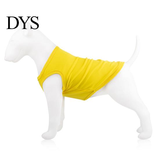 Dog Vest Solid Color Round Neck Elastic Pet Clothes Cotton T-shirt Summer Puppy Costume