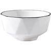 Set of 4 Nordic Black Line Ceramic Noodle Bowls: Stylish and Versatile for Noodles, Soup, or Salad.
