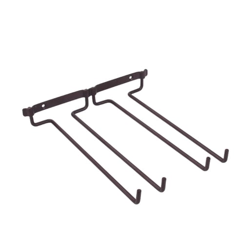 Fiegcit Wine Glass Holder, Hanging Wine Glass Hanger with Screw Storage for Home and Commercial Use (2 Rows, Matte Copper)