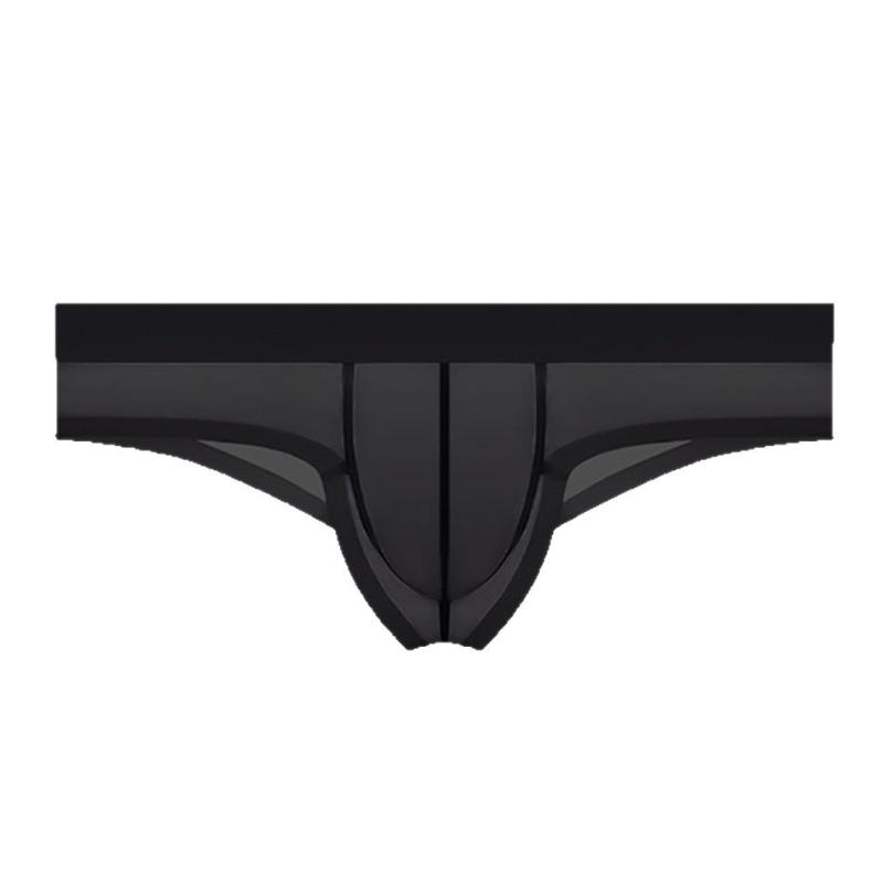 Men'S Briefs Ice Silk Seamless Panties Ultra-Thin Transparent Underwear Low-Rise Underpants Ultra Elastic Bikini Slip Homme