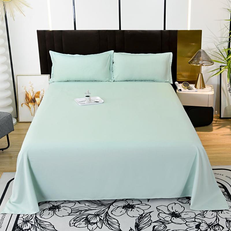 1 Stück Schwarze Farbe Bettlaken Queen/King Flaches Laken für Erwachsene Hautfreundlich Einfarbig Gewaschene Baumwolle Bettlaken