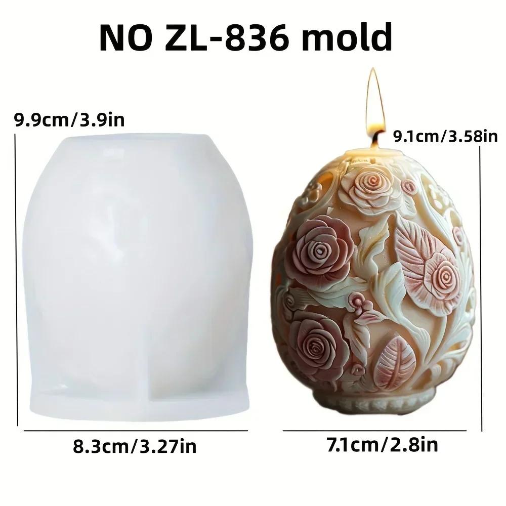 3D Rabbit plant relief egg candle silicone mold Easter rabbit flower plant relief egg resin mould Easter relief egg gypsum molds