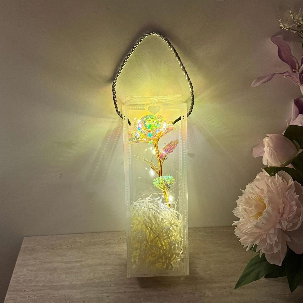 New Colorful Simulated Rose with Packaging Box LED Enchanted Galaxy Rose Ornament Mother's Day Valentine's Day Wedding Gifts