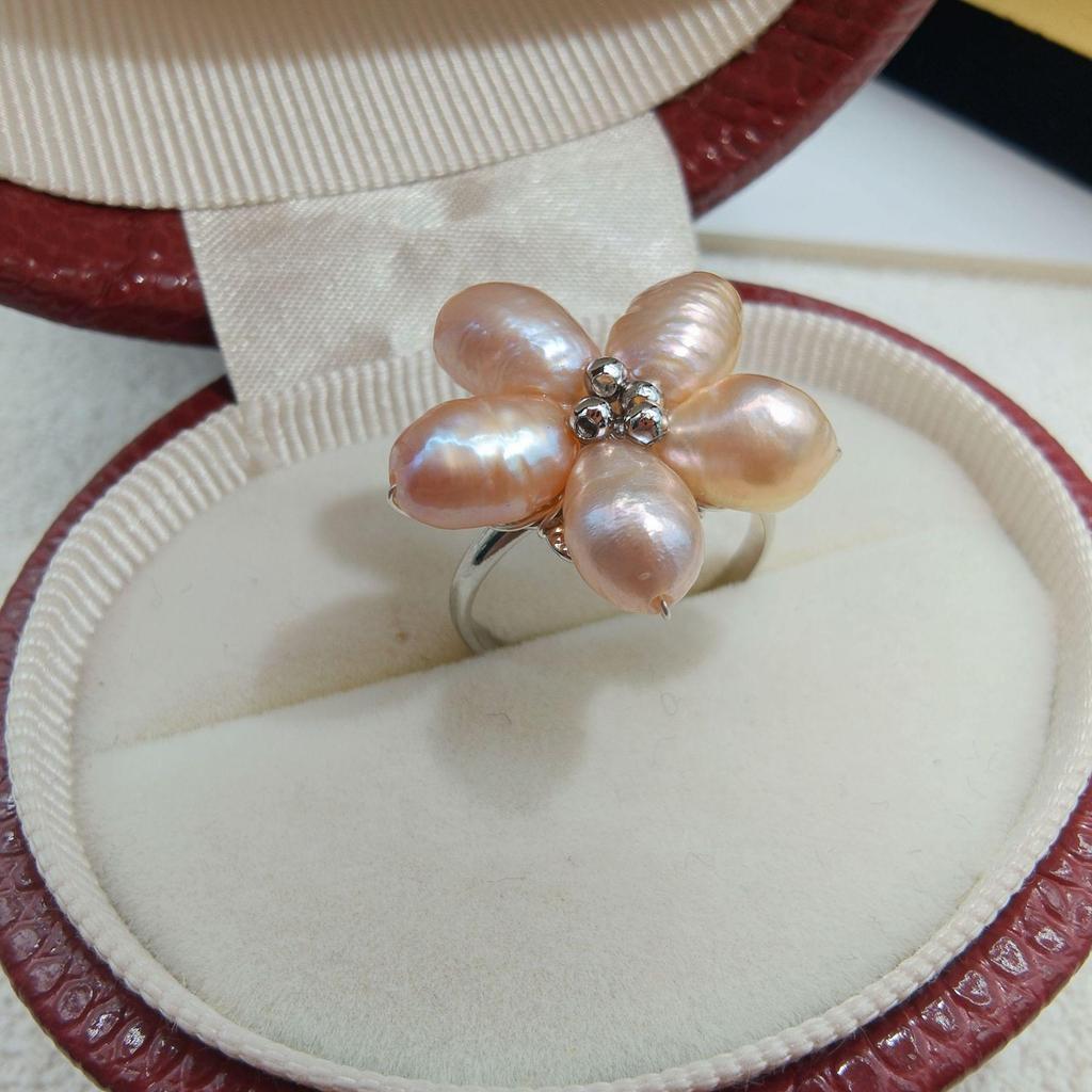 Baroque Pearl Five-Petal Flower Earrings - S925 Silver, Original Retro Design, Versatile Celebrity Style