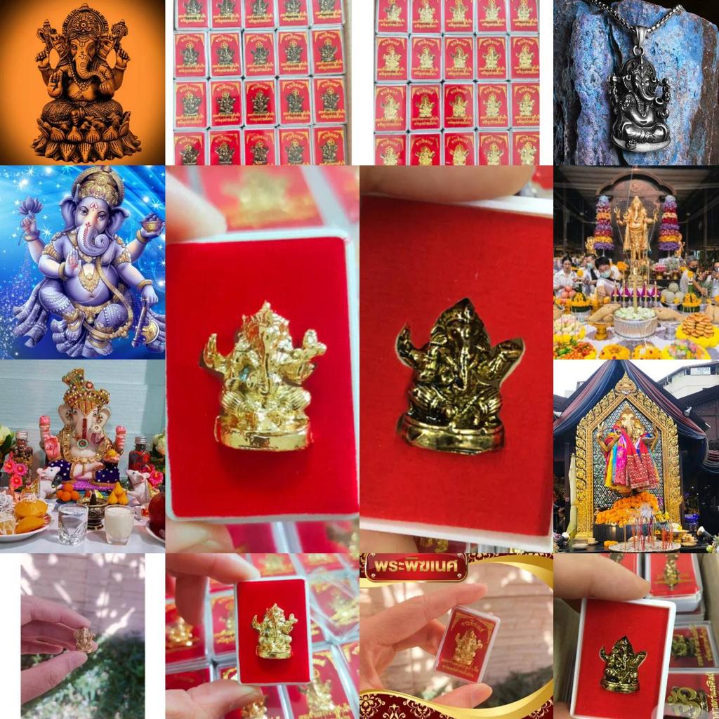Hinduism Ganesha Elephant Head God Statue Red Velvet Box Powerful Success Amulet Jewelry Vintage Gifts Protect Health Lucky