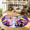 Betty Boop Personalized Round Rug Support Custom Name, Soft Home Decor Mat