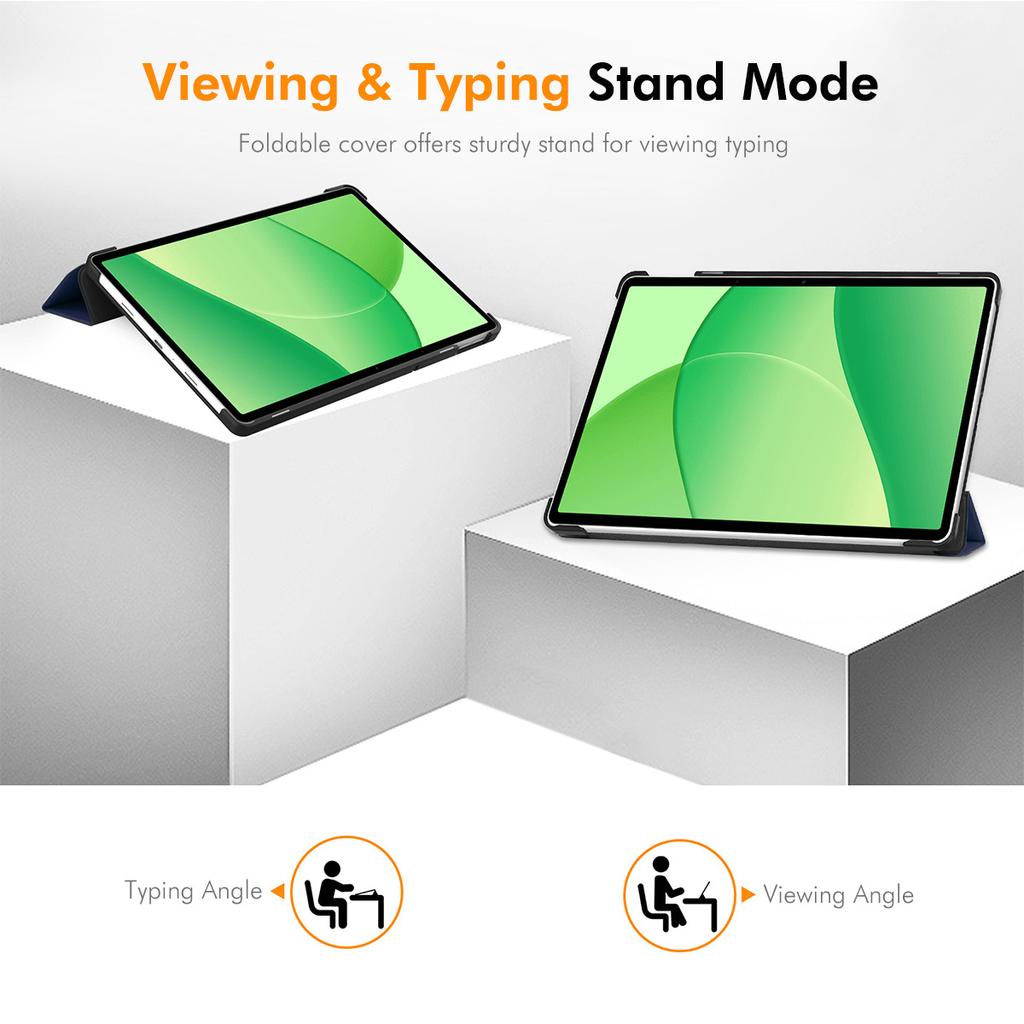 For Oppo Pad SE Trifold Stand Cover ENKAY HAT PRINCE PU Leather+PC Tablet Case with Auto Wake/Sleep