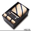 Tie Handkerchief Cufflink Set For Men Necktie Holiday Gift Box Blue Gold Suit Accessories Slim Wedding Gravatas
