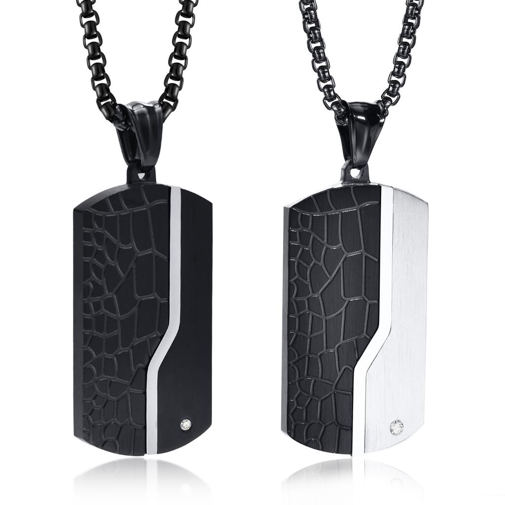 Valentine's Day Gift Stainless Steel Jewelry Dog Tag Man Necklace Pendant For Wedding Birthday Party Dad Boyfriend