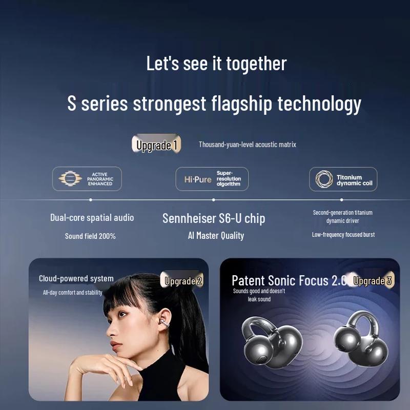 Saina S6S Ultra Open-Ear Clip-on Bluetooth Sport-Kopfhörer