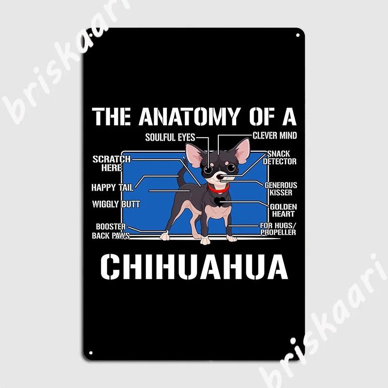 Анатомия Чихуахуа Постер Металлическая Табличка Клуб Вечеринка Бар Пещера Заказная Картина Декор Жестяная Вывеска Постеры 20x30cm