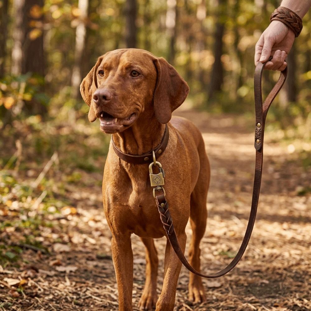 Full Grain Cowhide Full Grain Dog Leash Wide Strap Body Large Breed Dog Lead Large Medium Dogs