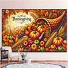 2D plane 1 piece pumpkin lanterns decorating the background of the autumn forest path banner suitable for a party