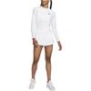 Nike Einfarbiges Casual Langarm-T-Shirt mit halbem Reißverschluss, eng anliegend, trockenes Material, Tennis, Damen-Tops, Weiß FV0258-100