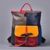 Retro Genuine Leather Colored Polished Old Cowhide Backpack Bucket Bag Casual Women'S Backpack