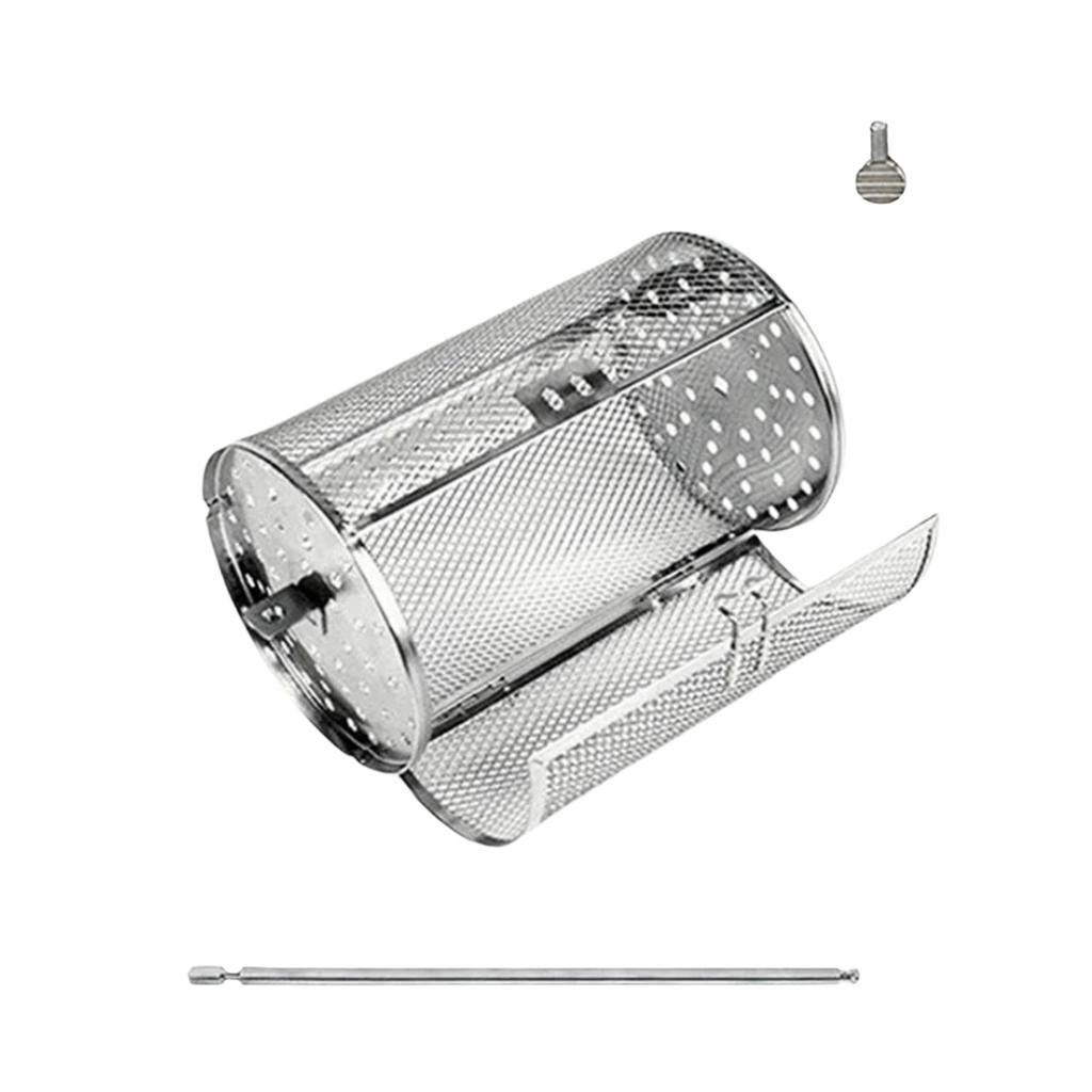 Stainless Steel  Basket, Chicken  Basket Automatic Winding 360 Grill Basket, Universal For Kebabs, French Fries, Vegetables, Shrimp And Chicken