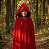 Polyester Red Hooded Cloak Fairy Tale Cosplay Costume Cape Creative Lace Trim Cloak  Halloween