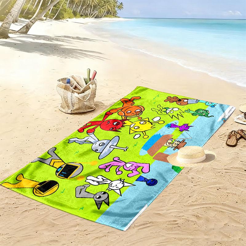 Sprunki Incredibox Print Beach Towel, Large Soft Quick Dry Towel for Beach Camping Swimming
