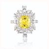 Radiant Goose Yellow Zircon Diamond Women's Ring with Colored Stones