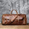 Vintage Genuine Leather Men's Travel Bag Crazy Horse Leather Duffel Bag Large Capacity Top-Layer Cowhide Handbag Crossbody NZPJ