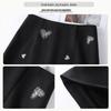 Elegant Heart Print Black Midi Skirt for Women - 2026 Spring/Autumn Trendy Age-Defying Straight Suit Style