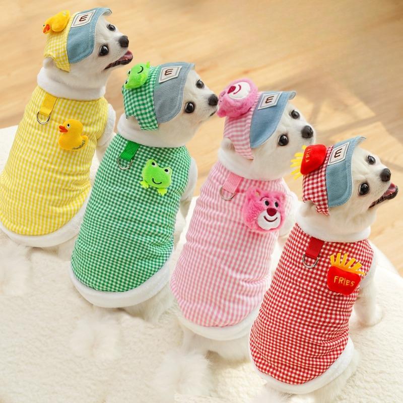 Autumn and Winter Pet Cat and Dog Clothes, Dog Supplies, Cat Hats, Teddy Bichon Frise