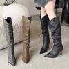 Autumn and Winter New Pointed Thin Heel High Heel Temperament French Fashion Sexy Beautiful Women Boots